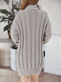 Cable-Knit Turtleneck Sweater Dress - Pahabu - Women's Clothing & Shop