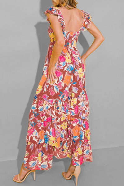 Tiered Ruffled Printed Sleeveless Dress - Pahabu - Women's Clothing & Shop