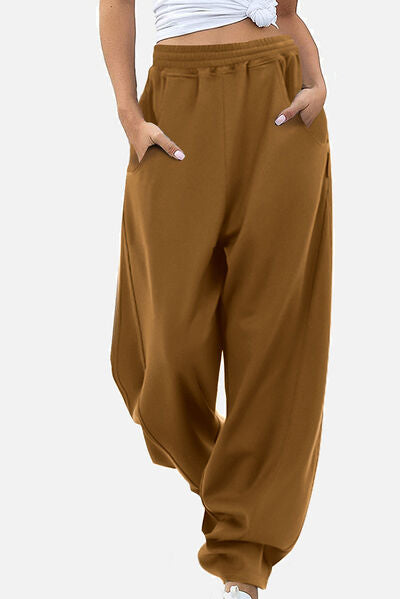 Elastic Waist Sweatpants with Pockets - Pahabu - Women's Clothing & Shop