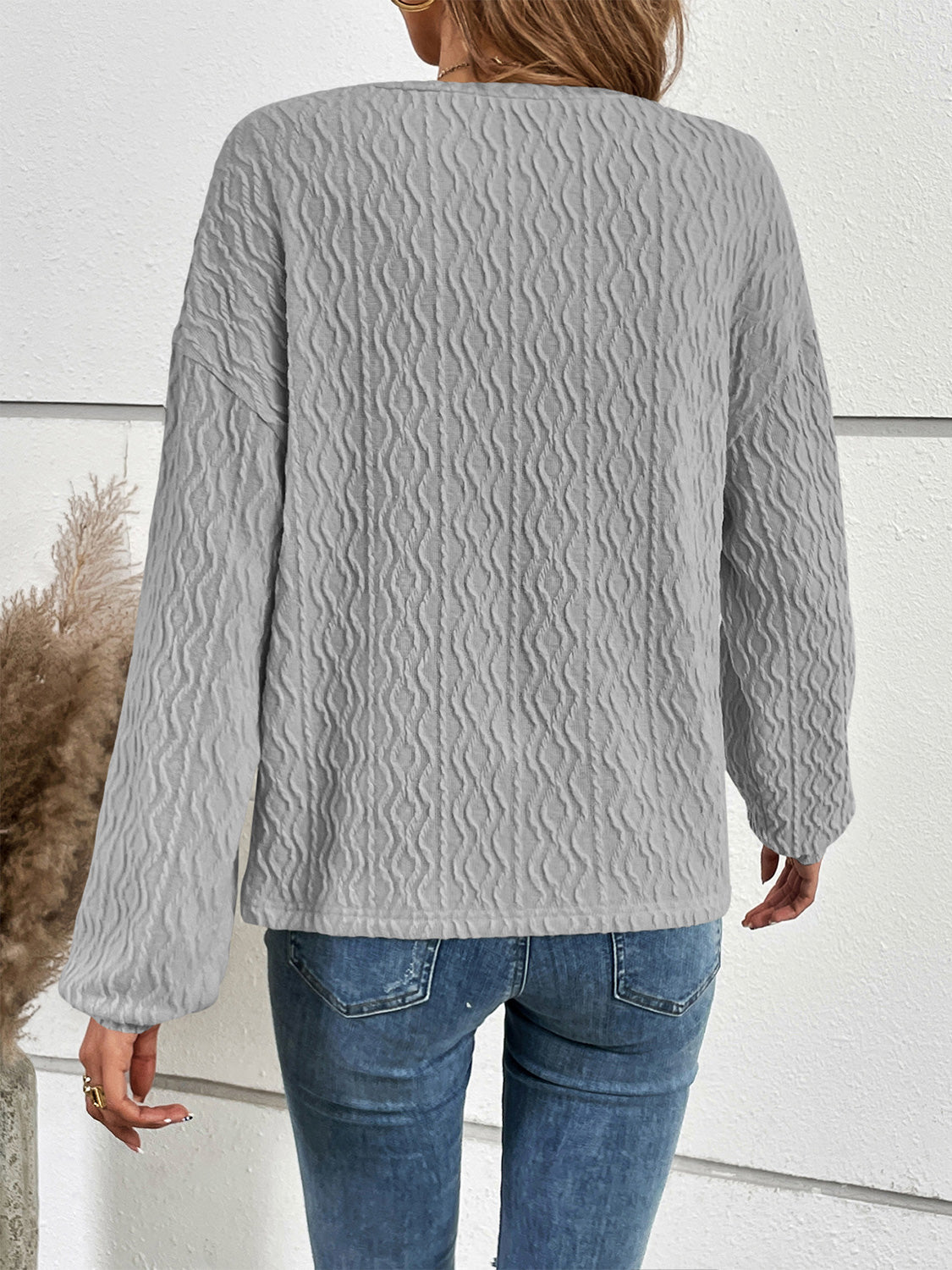 Ivy Lane Half Button Long Sleeve Top - Pahabu - Women's Clothing & Shop
