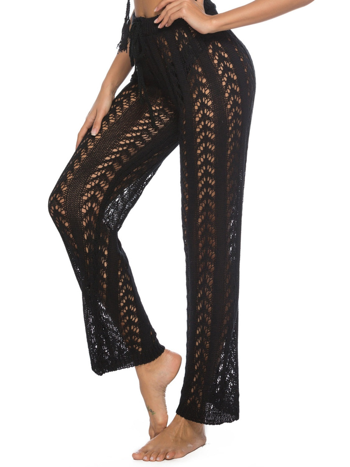 Cutout Drawstring High Waist Swim Pants - Pahabu - Women's Clothing & Shop