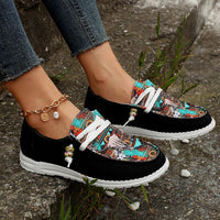 Geometric Round Toe Flat Slip-Ons - Pahabu - Women's Clothing & Shop