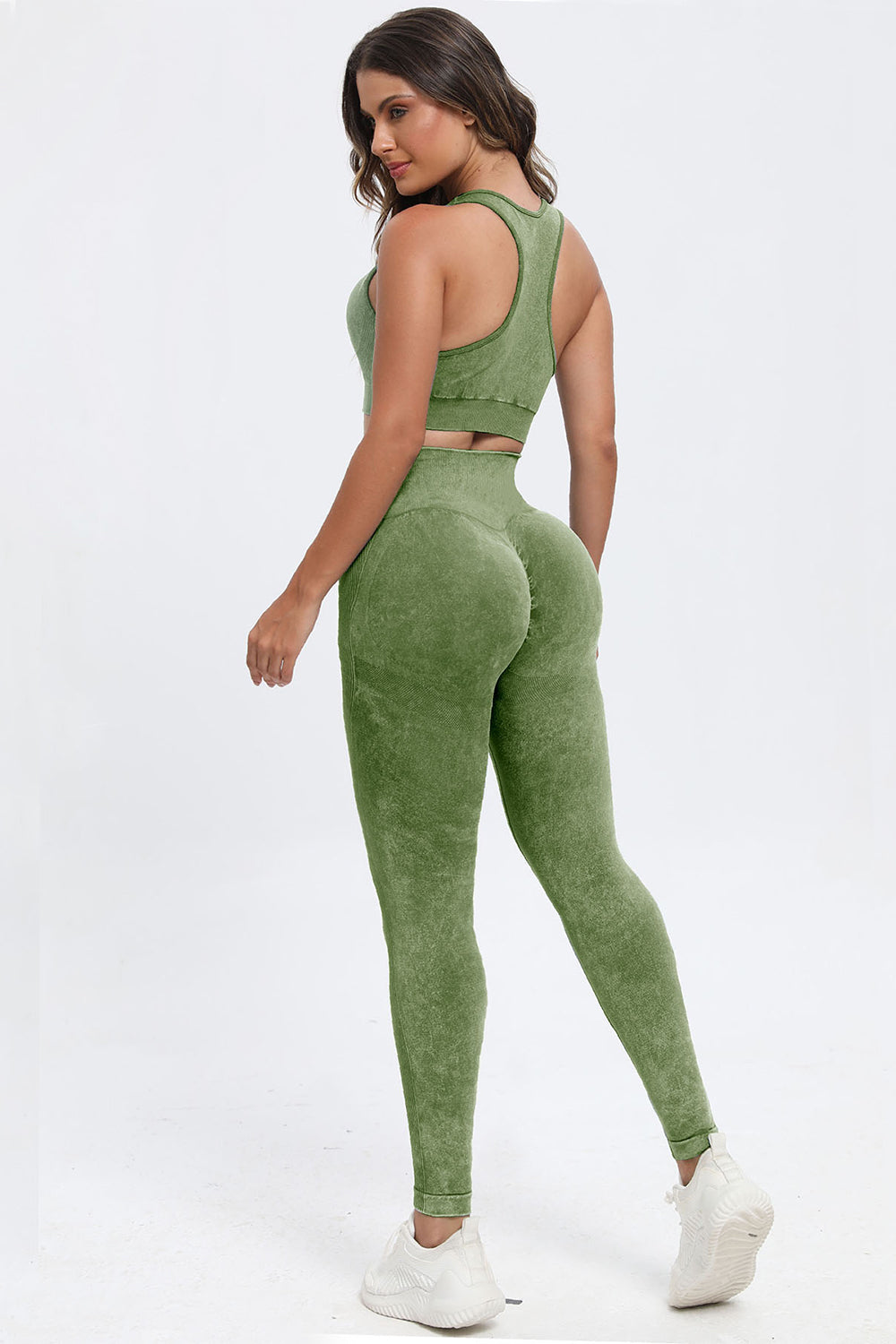 3 Piece Washed Square Neck Wide Strap Active Set - Pahabu - Women's Clothing & Shop