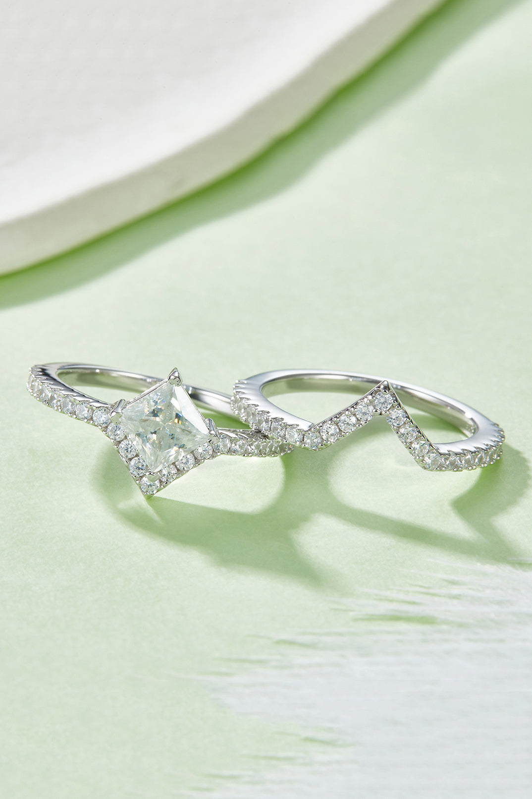 1 Carat Moissanite 925 Sterling Silver Double Layered Ring - Pahabu - Women's Clothing & Shop
