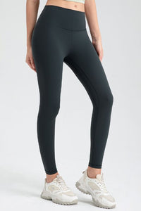 Wide Waistband Slim Fit Active Leggings - Pahabu - Women's Clothing & Shop