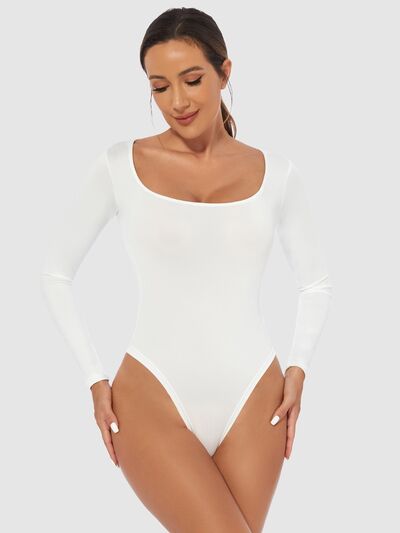 Full Size Scoop Neck Long Sleeve Bodysuit - Pahabu - Women's Clothing & Shop