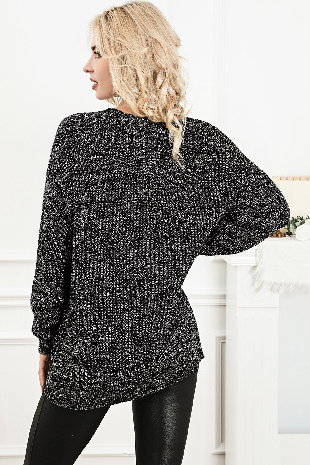 Round Neck Long Sleeve Sweater - Pahabu - Women's Clothing & Shop
