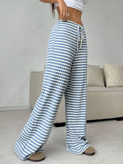 Tied Striped Wide Leg Pants - Pahabu - Women's Clothing & Shop