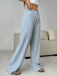Tied Striped Wide Leg Pants - Pahabu - Women's Clothing & Shop