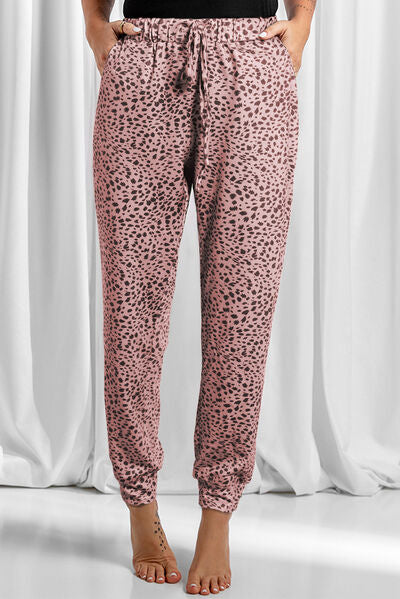 Full Size Leopard Drawstring Pocketed Pants - Pahabu - Women's Clothing & Shop