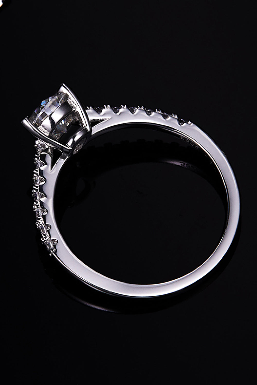 1 Carat Moissanite 925 Sterling Silver Side Stone Ring - Pahabu - Women's Clothing & Shop