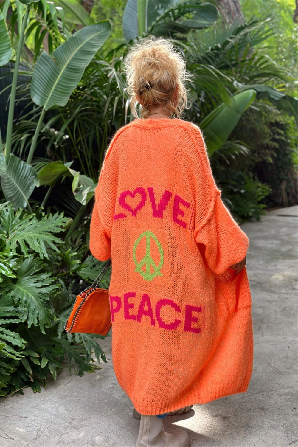 Letter Dropped Shoulder Long Sleeve Cardigan - Pahabu - Women's Clothing & Shop
