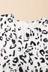 Leopard Notched Long Sleeve Dress - Pahabu - Women's Clothing & Shop