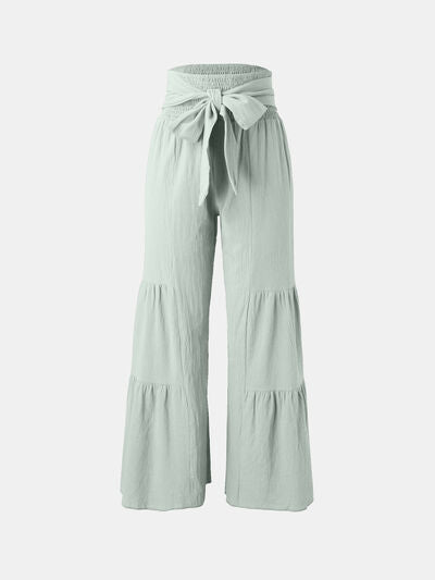 Tied Ruched Wide Leg Pants - Pahabu - Women's Clothing & Shop