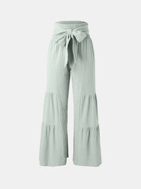 Tied Ruched Wide Leg Pants - Pahabu - Women's Clothing & Shop