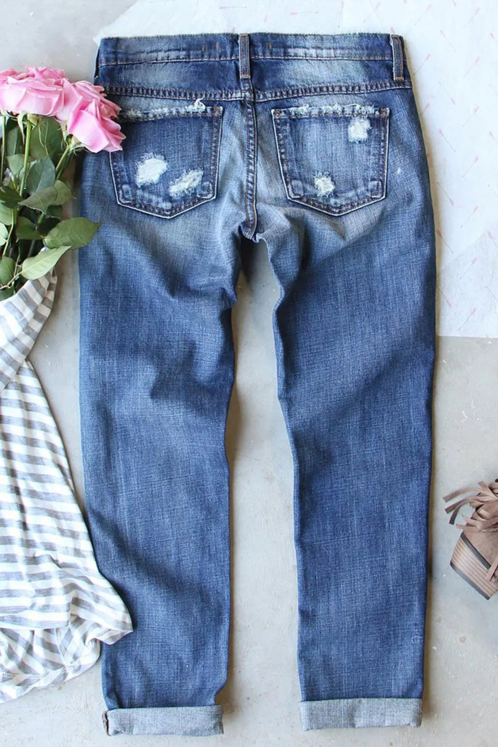 Distressed Sequin Pumpkin Jeans - Pahabu - Women's Clothing & Shop