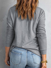Collared Neck Half Button Top - Pahabu - Women's Clothing & Shop