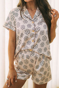 Flower Printed Top and Shorts Lounge Set - Pahabu - Women's Clothing & Shop