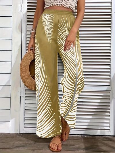 Printed Wide Leg Pants - Pahabu - Women's Clothing & Shop