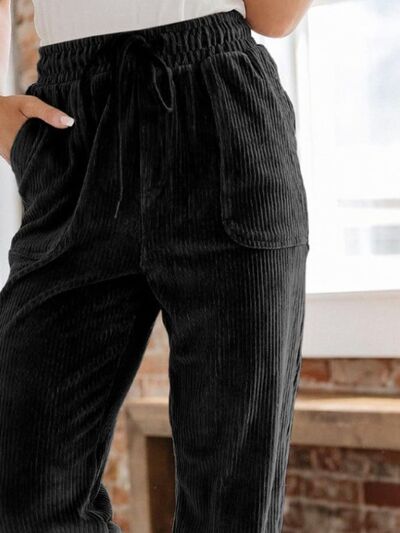 Drawstring Pants with Pockets - Pahabu - Women's Clothing & Shop