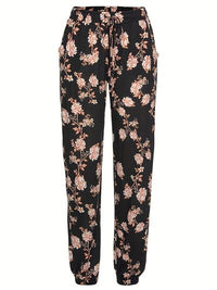 Drawstring Flower Pants with Pockets - Pahabu - Women's Clothing & Shop