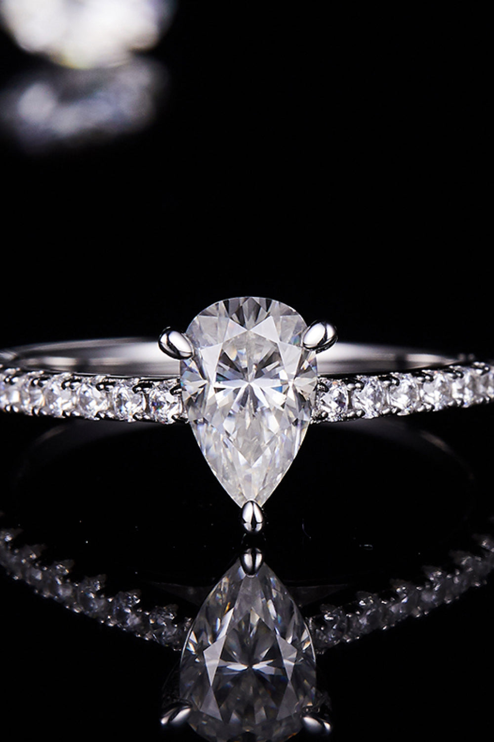1 Carat Moissanite 925 Sterling Silver Side Stone Ring - Pahabu - Women's Clothing & Shop