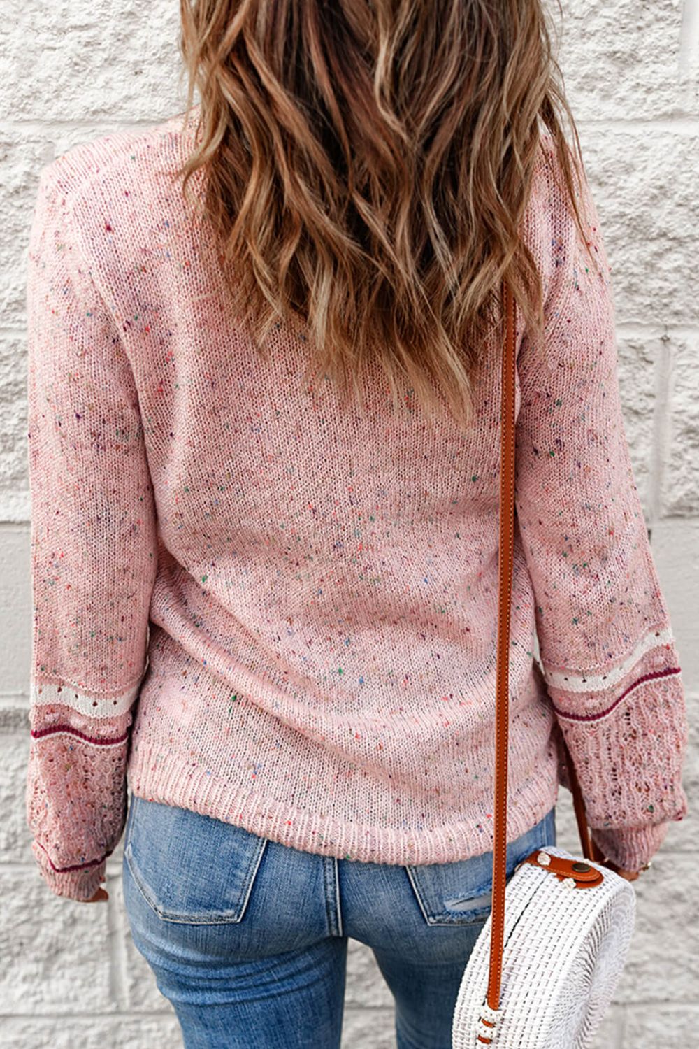 Multicolored Pilling Detail Ribbed Trim Sweater - Pahabu - Women's Clothing & Shop