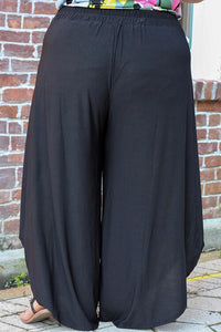 Plus Size Tie Front Wide Leg Pants - Pahabu - Women's Clothing & Shop