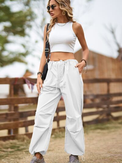 Drawstring Joggers with Pockets - Pahabu - Women's Clothing & Shop