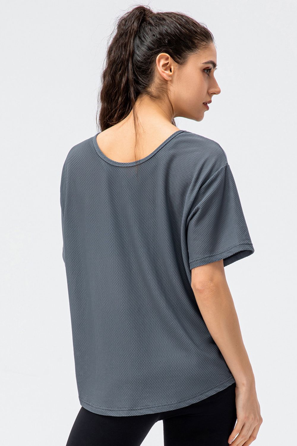 Round Neck Short Sleeve Active Tee - Pahabu - Women's Clothing & Shop