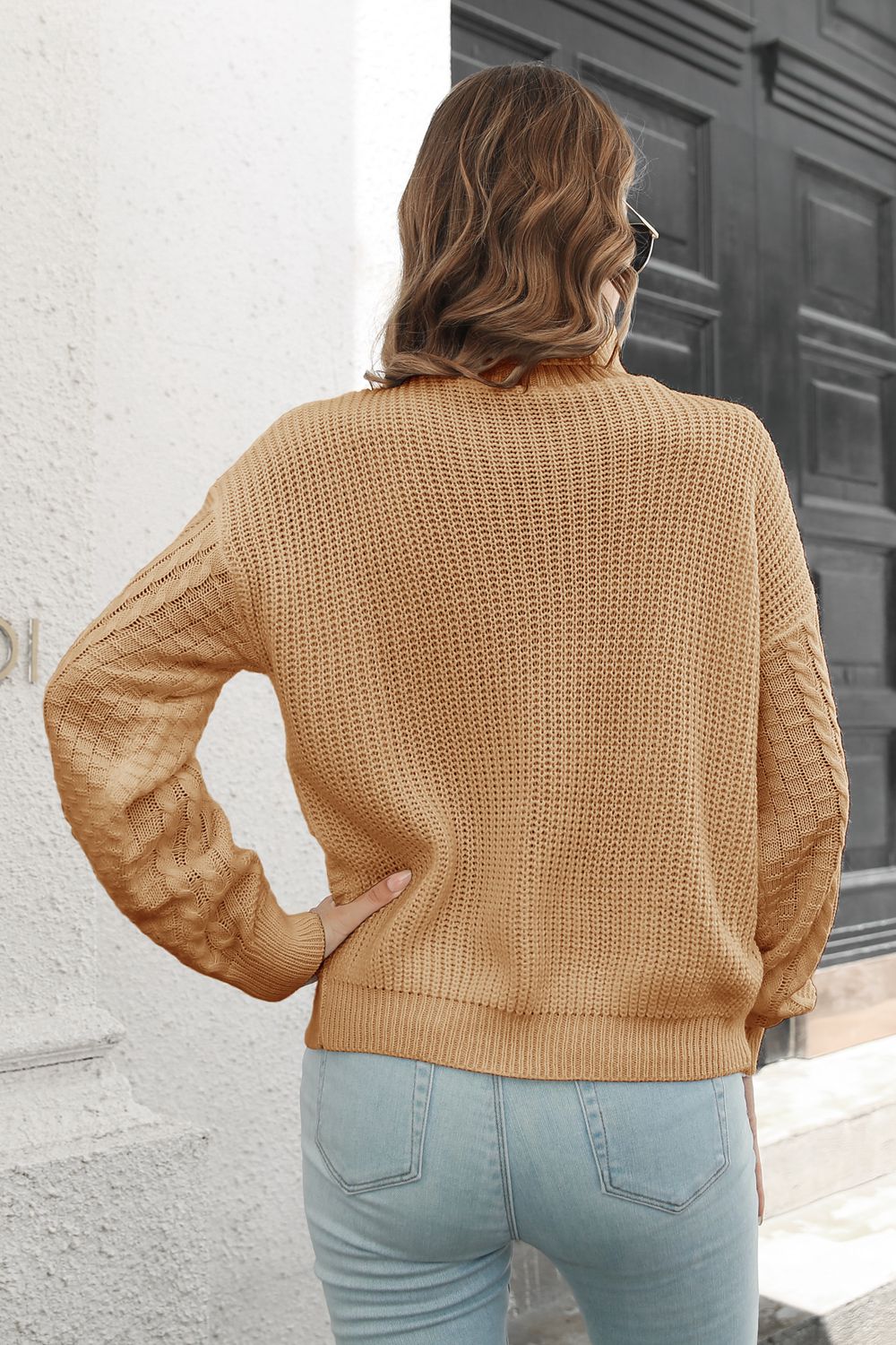 Cable-Knit Turtleneck Sweater - Pahabu - Women's Clothing & Shop