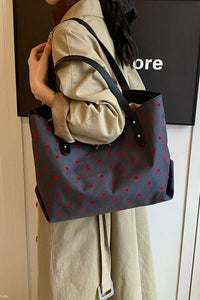 Polyester Bow Polka Dot Tote Bag - Pahabu - Women's Clothing & Shop