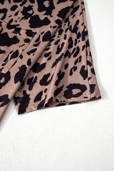 Leopard V-Neck Half Sleeve T-Shirt - Pahabu - Women's Clothing & Shop