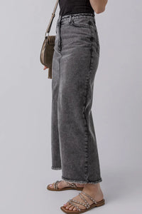 Raw Hem Midi Denim Skirt with Pockets - Pahabu - Women's Clothing & Shop
