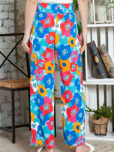 Printed Drawstring Wide Leg Pants - Pahabu - Women's Clothing & Shop