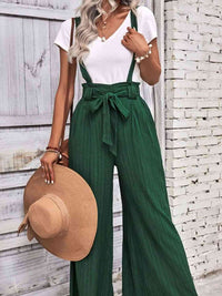 Perfee Tie Belt Wide Leg Overalls - Pahabu - Women's Clothing & Shop