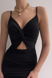 Twisted Ruched Spaghetti Strap Dress - Pahabu - Women's Clothing & Shop