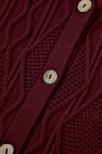 Plus Size Cable-Knit Button Up Sweater - Pahabu - Women's Clothing & Shop