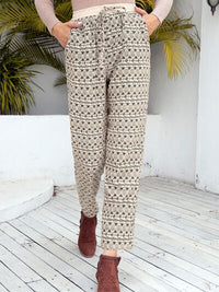 Ivy Lane Tied Printed Pants with Pockets - Pahabu - Women's Clothing & Shop