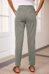 Drawstring Straight Pants with Pockets - Pahabu - Women's Clothing & Shop