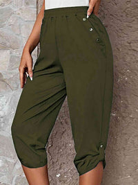 Full Size Roll-Tab Capris Pants - Pahabu - Women's Clothing & Shop