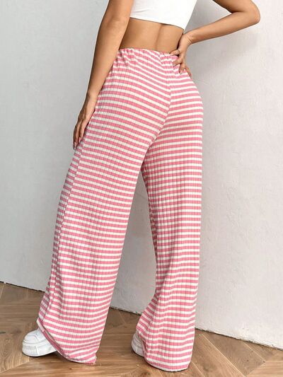 Tied Striped Wide Leg Pants - Pahabu - Women's Clothing & Shop