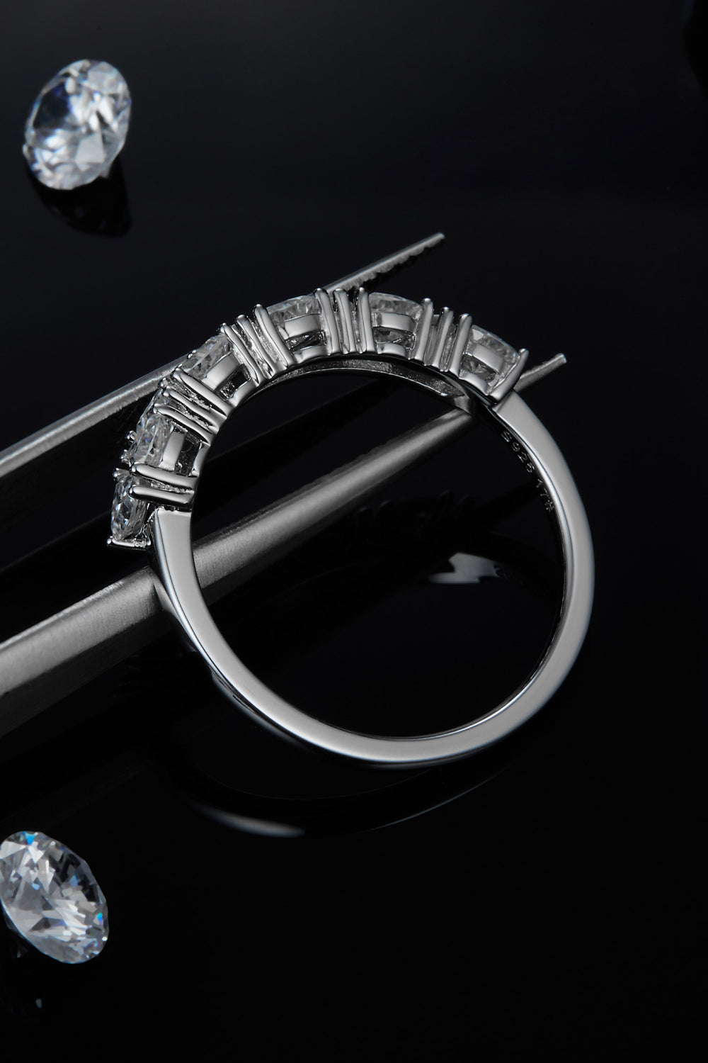 1 Carat Moissanite 925 Sterling Silver Half-Eternity Ring - Pahabu - Women's Clothing & Shop