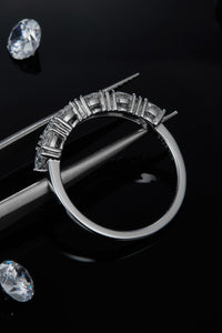 1 Carat Moissanite 925 Sterling Silver Half-Eternity Ring - Pahabu - Women's Clothing & Shop