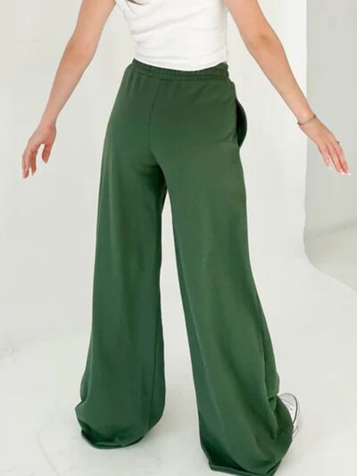 Elastic Waist Wide Leg Pants - Pahabu - Women's Clothing & Shop