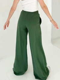 Elastic Waist Wide Leg Pants - Pahabu - Women's Clothing & Shop