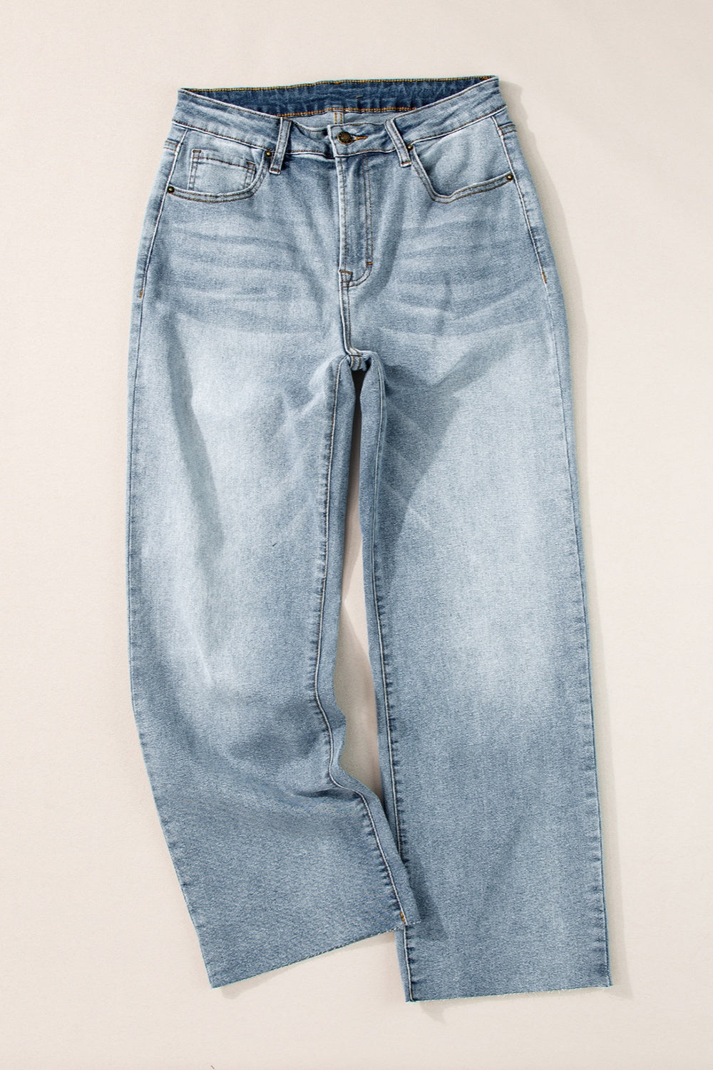 High Waist Straight Jeans with Pockets - Pahabu - Women's Clothing & Shop