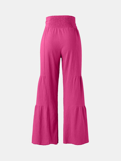 Tied Ruched Wide Leg Pants - Pahabu - Women's Clothing & Shop