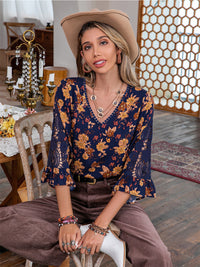 Floral V-Neck Crochet Blouse - Pahabu - Women's Clothing & Shop