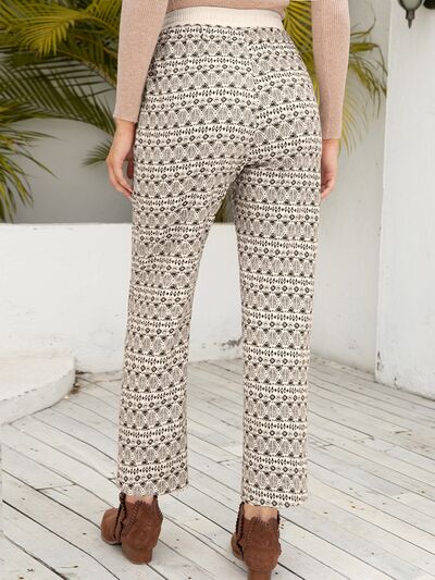 Ivy Lane Tied Printed Pants with Pockets - Pahabu - Women's Clothing & Shop